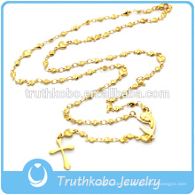 Collar de oro para hombre Cristiana Gran Madre María Religiosa Cruz colgante con cuentas